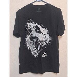 Jurassic World T Shirt Mens Medium Black Dinosaur Graphic Movie Tee Logo